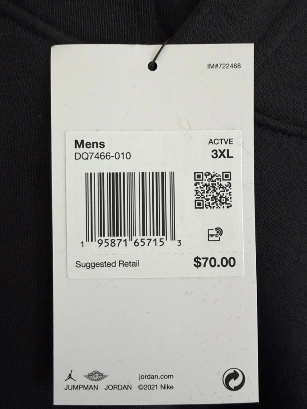 NWT Nike Jordan Black Hoodie - Picture 6 of 6